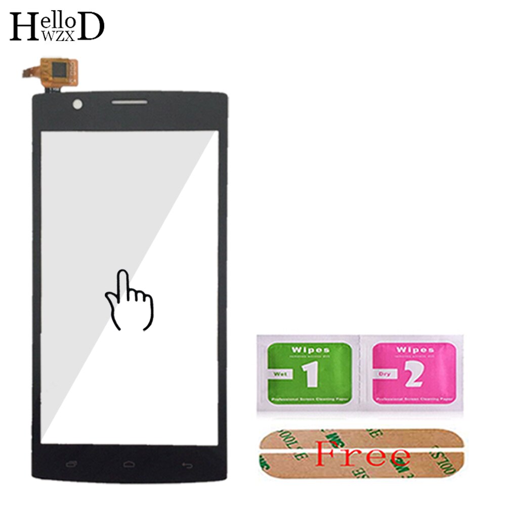 Touch Screen Digitizer Panel For Fly FS501 FS502 FS504 FS505 TouchScreen Front Glass Lens Sensor Touch Screen 3M Glue Wipes