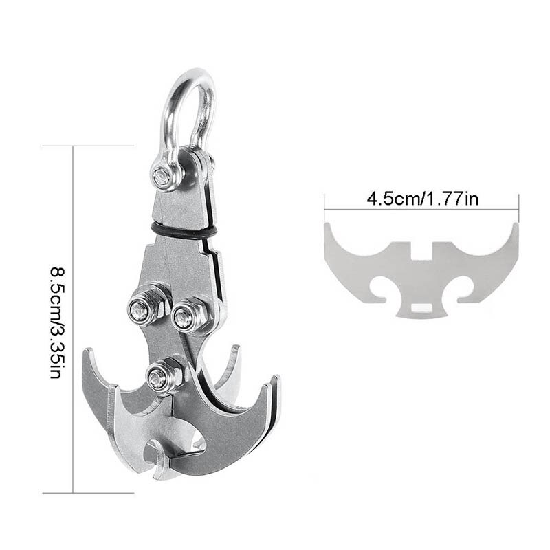 Outdoor Grappling Hook Adventure Survival Haak Rvs Zwaartekracht Haak Survival Folding Multifunctionele Klauw Karabijnhaak