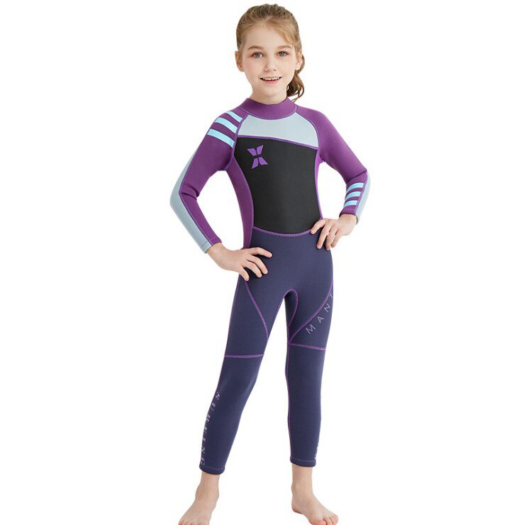 children diving suit 2,5mm neoprene wetsuit kids girls keep warm einteiliges long sleeve uv protection swimwear wetsuits