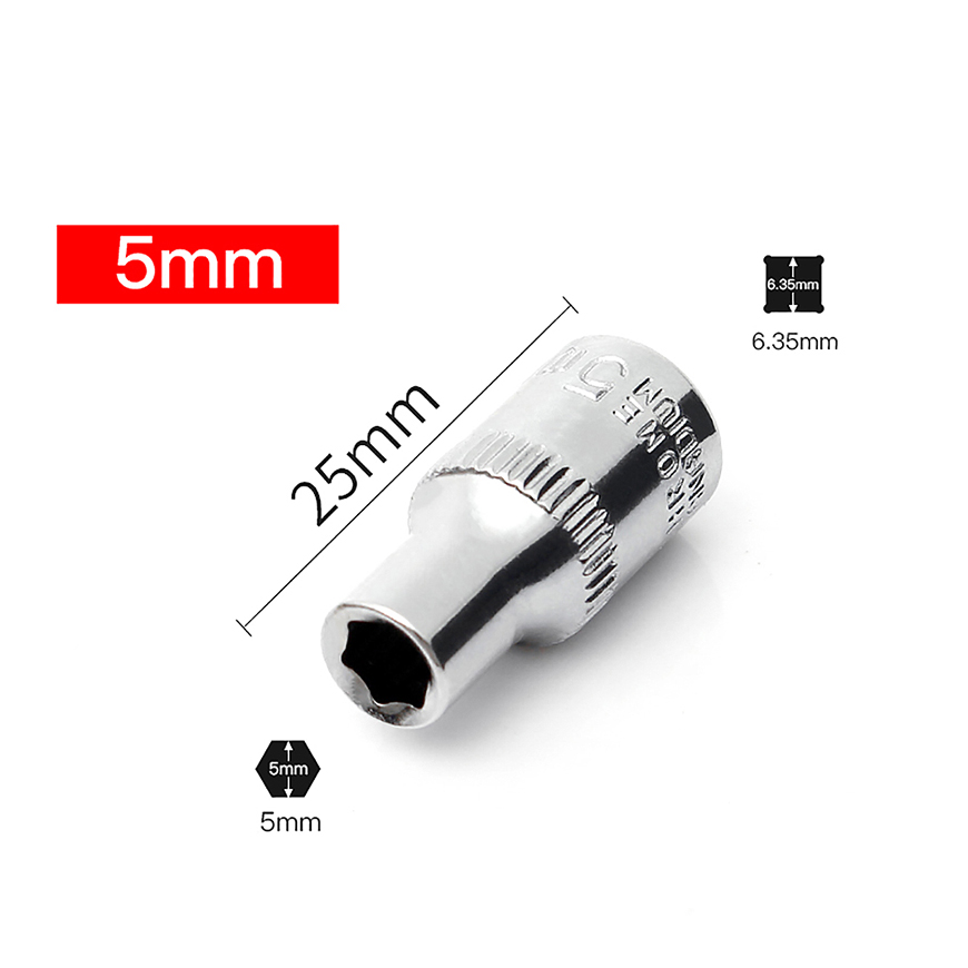 1 ud. De 4MM, 5MM, 6MM, 7MM, 8MM, 9MM, 10MM, 11MM, 12MM, 13MM, 14MM, 1/4 pulgadas, llave de tubo, manga de cabeza, herramientas de doble extremo: Rojo oscuro
