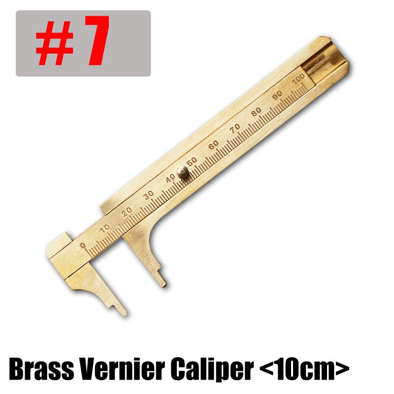 Millimeter / Inches Double Scale Vernier Caliper Ruler Brass Copper Ruler Precision Measuring Instrument DIY Sewing Leather Tool: NO.7