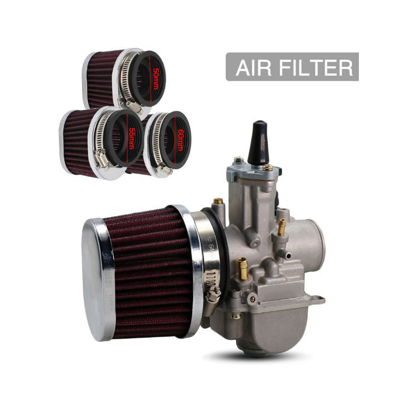 Universal 50mm 55mm 60mm motorcykel luftfilter motocross skoter airpods renare motorcykel luftintagsfilter