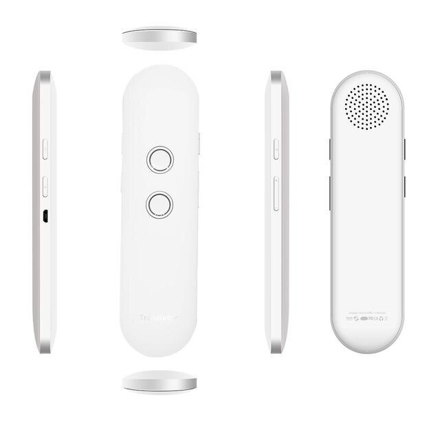 Newest Upgrade interpreter smart portable voice translator Instant Real-time language translator Bluetooth VoiceTranslator: White