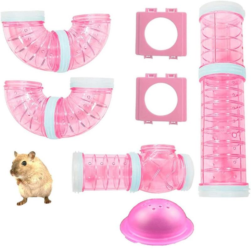 Hamster Tubes Set Transparent Hamster Cage Toys DIY Connection Tunnel Track Rat Toy Dureble Toys For Hamster