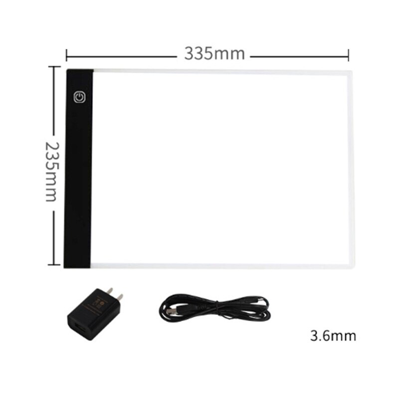 Dimmable A4 Size Led Light Pad Tablet Eye Protection Copy Board Diamond Embroidery Drawing Tablet Kids US Plug