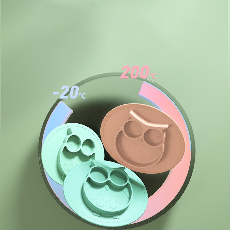 Uil baby siliconen dinerbord uil dinerbord kinderdinerbord antislip rooster aanvullend voedsel dinerbord voedselveilig