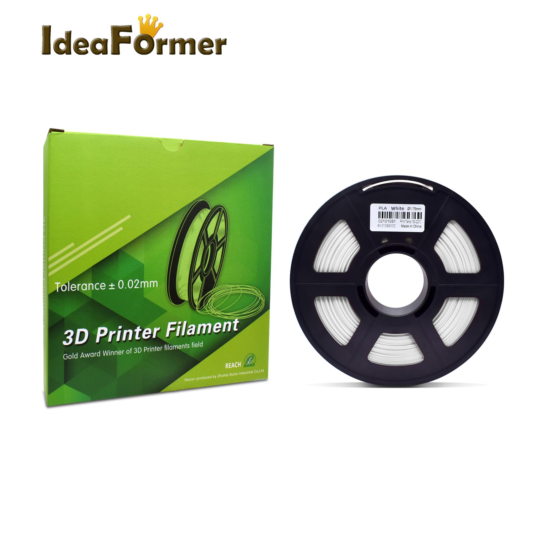 0.5 KG/rouleau 3d filament d'impression PLA 1.75mm impression blanc/noir/rouge/jaune/vert et autres couleurs pour filament d'imprimante 3D: WHITE