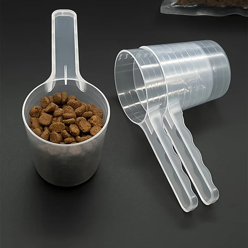 1 Pc Transparante Huisdier Maatlepel Met Schaal Plastic Hond Kat Voeden Schop Huisdier Servies Levert 50G 100 Ml
