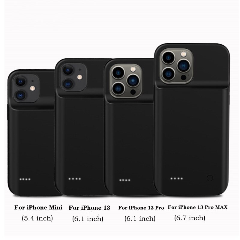 Batterijladerhoes voor iPhone 13 Pro Max hoesje batterijpakket Siliconen oplaadpowerbank voor iPhone 13 Mini hoesje met batterij