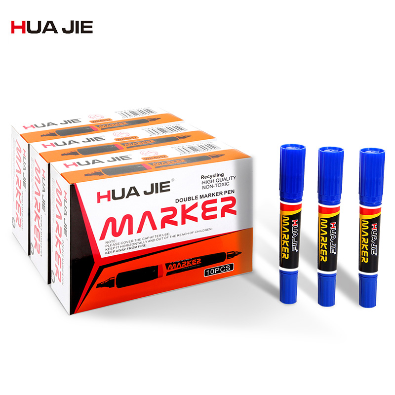 Dual Tip Fast Dry Permanent Sign Marker Pen Painting Drawing Marker Pen Oily Pen WR4012