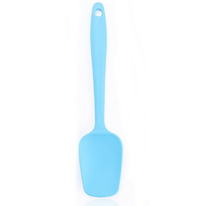 Universal Heat Resistant Integrate Handle Silicone Spoon Scraper Spatula Ice Cream Cake Kitchen Tool Utensil: Blue