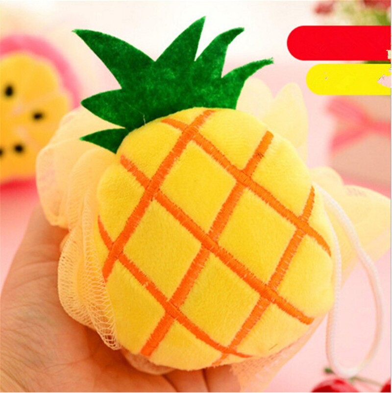 1pc fruktform badbollsscrubber dusch spa svamp kroppsrengöring skrubbbad underkroppsrengöring skrubb slumpmässiga färger