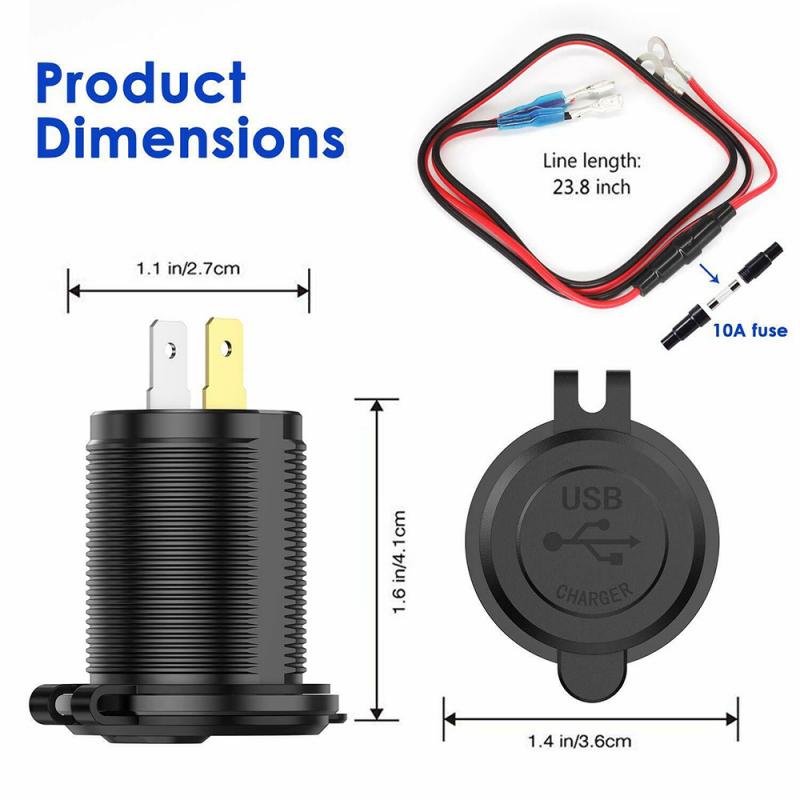 1Set Led Auto Sigarettenaansteker Dual Usb Charger 12V-24V Auto Boot Motorfiets Sigarettenaansteker Stopcontacten power Plug Outlet