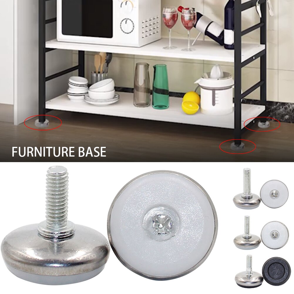 4pcs/pack Non Slip Hotel Adjustable Furniture Base Threaded Universal Sofa Bed Home Stainless Steel Shockproof Easy Install Pad