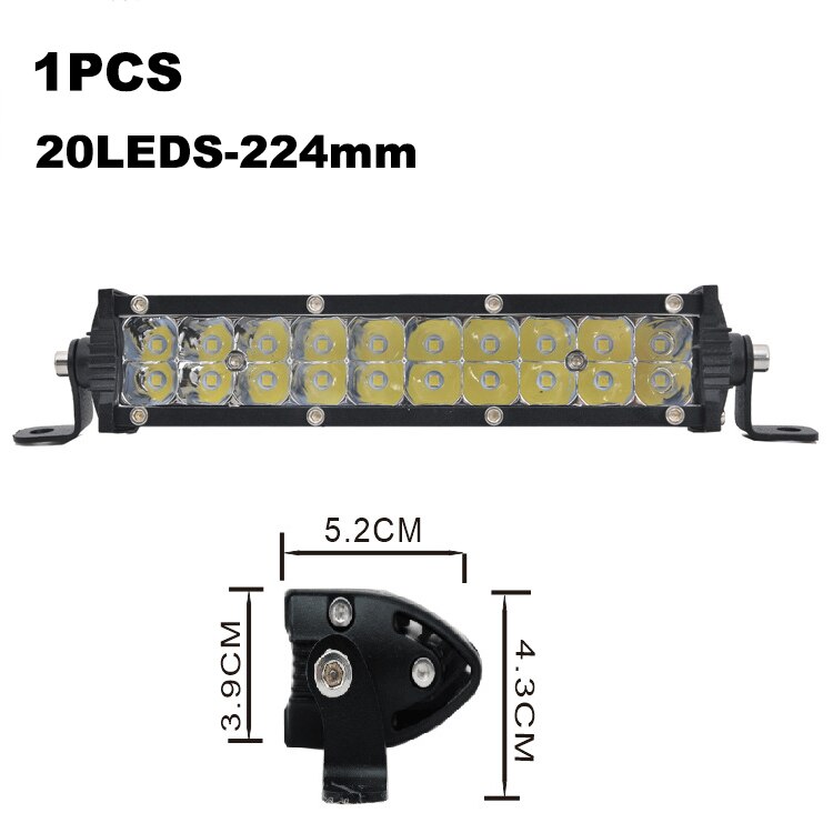 ANMINGPU Slim Off Road LED Bar 60W 120W 180W 240W LED Light Bar per camion 4X4 UAZ 4WD ATV Truck Combo LED Work Light Bar 12V 24V: 1pcs 60W LED bar
