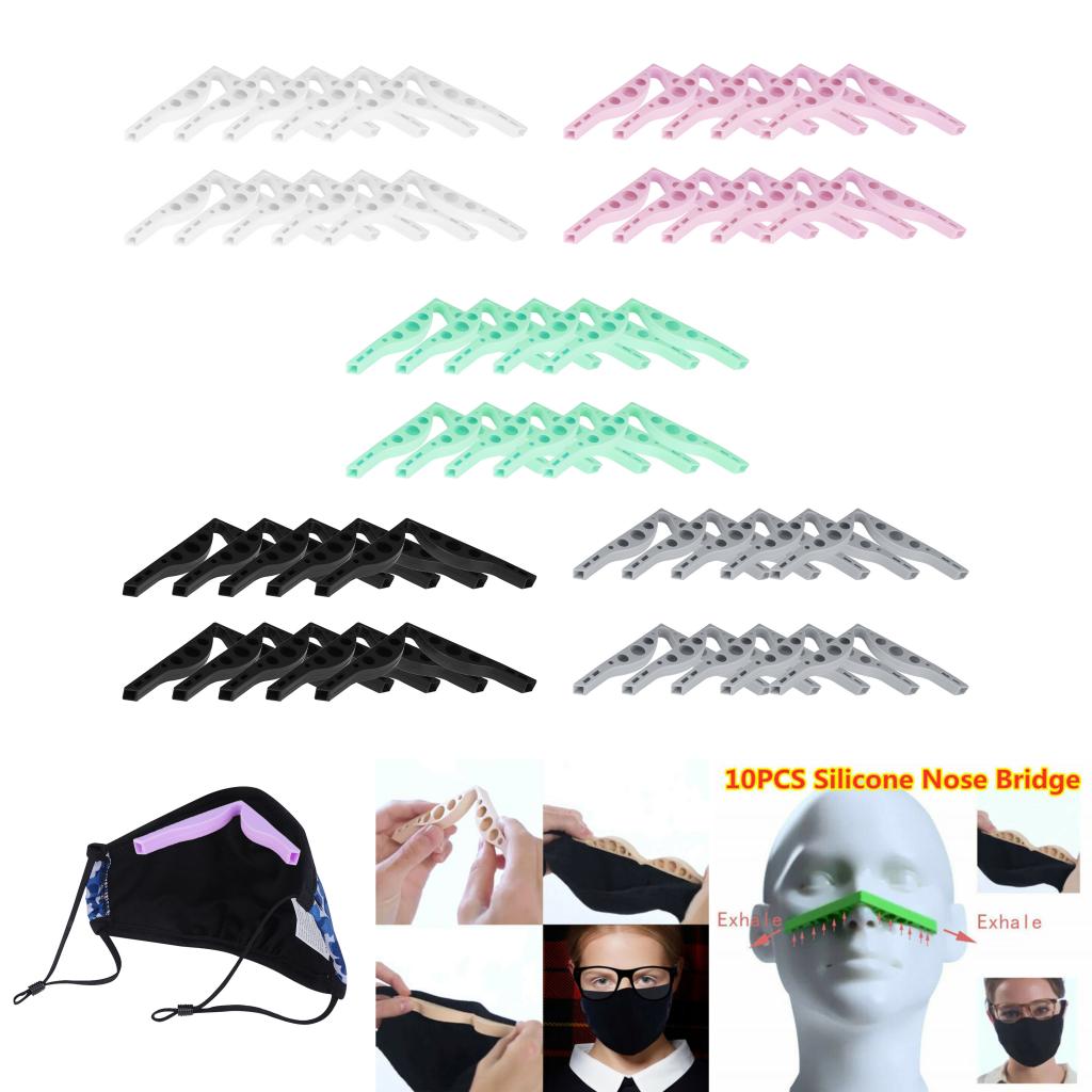 10Pcs Siliconen Neus Pads Bruggen Voor Masker Anti-Fog Neusbrug Pads Neus Kussen Spons Anti Bril Mist gezicht Bescherming Diy