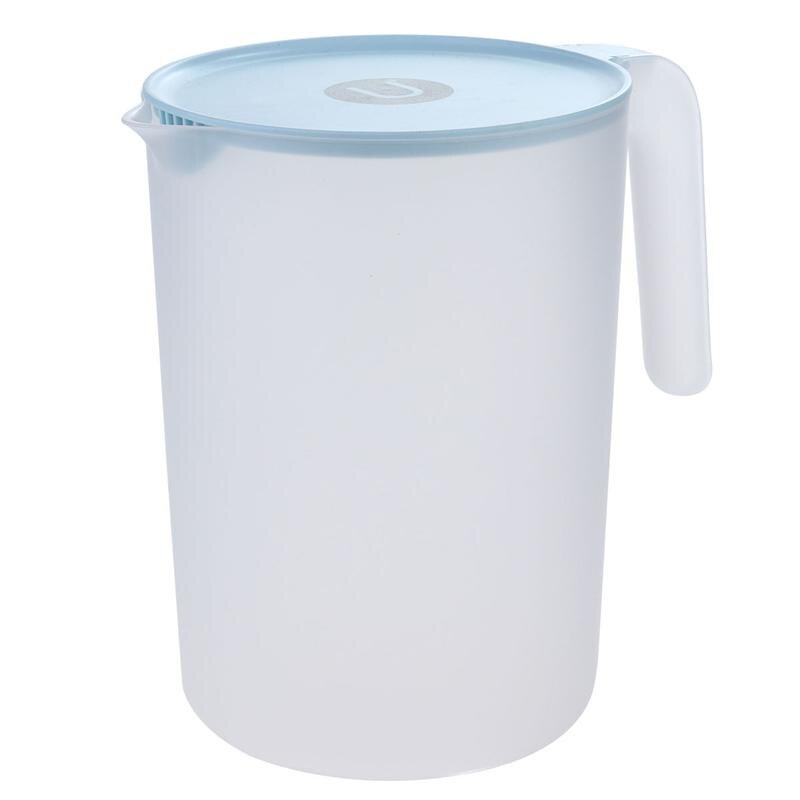 1Pc 2000ML Plastic Water Pots Beverage Kettle Water Jug Juice Pitcher Heat Resistant Cold Kettle With Handle And Lid Blue