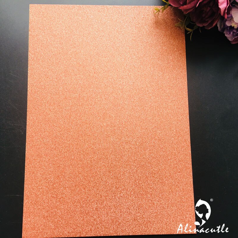 4 colors x 3sheet Metallics Color Shades Glitter A4 250gsm Paper DIY Scrapbooking paper pack craft Background pad Alinacraft