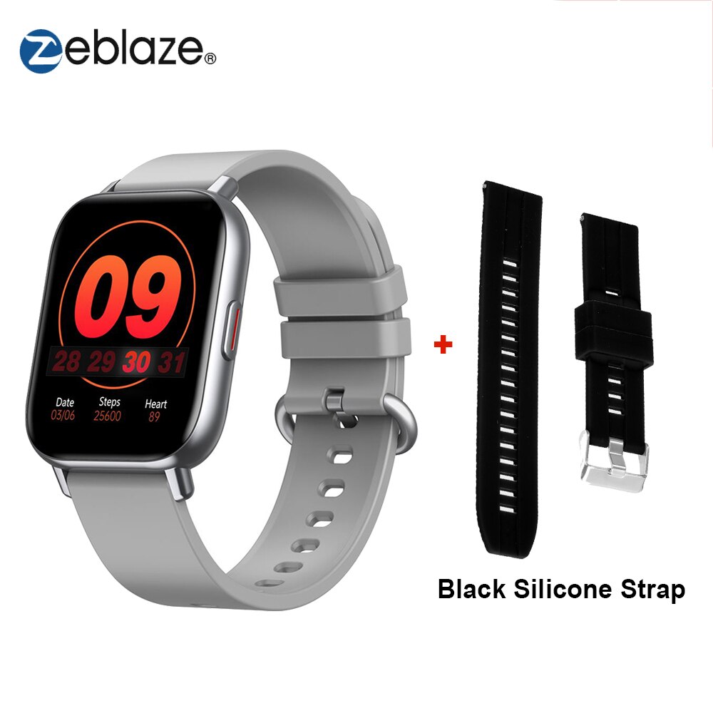 Zeblaze GTS Pro Smart Uhr Bluetooth 5,0 IP67 Wasserdichte Spo2 Ebene Smartwatch Schlaf/Herz Rate/Blutdruck Monitor uhren: Silver Black Strap