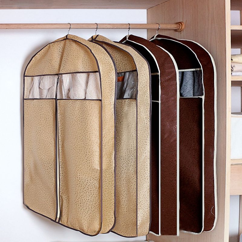 Huishouden Drie-Dimensionale Jas Bont Kleding Stofkap Lange Downjacket Suede Stof Kleding Opbergtas Kleding Covers Hangingg