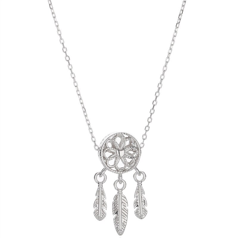 Zilver 925 Sieraden Dromenvanger Veer Ketting Voor Vrouwen Zilveren 925 Sterling