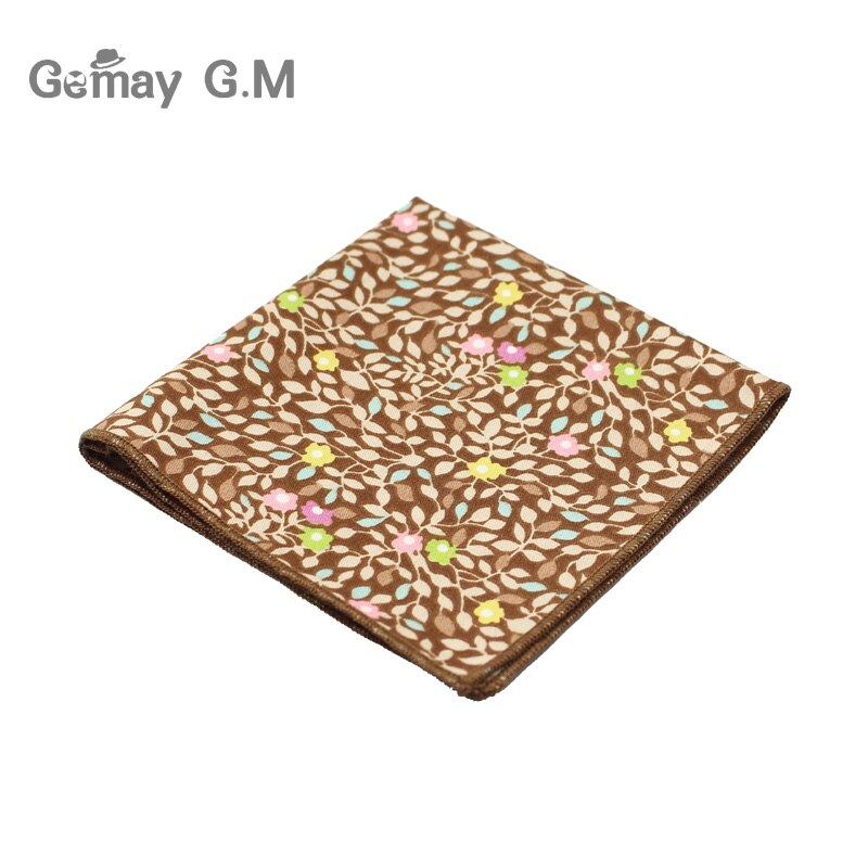 Merk casual heren katoenen zakdoeken geweven bloemenprint pochet heren bruiloft feest zakdoek zachte handdoeken zakdoek