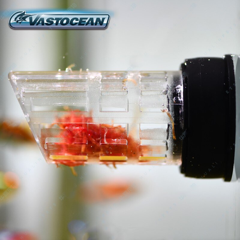 VASTOCEAN Magnetic Fish Feeder Frozen Dried Red Worm Cup Automatic Feeding Seedweed Artemia