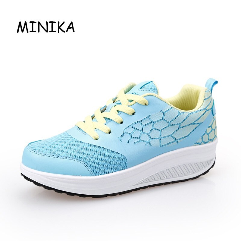 Oulan, , zapatos de Swing de malla para chica, zapatillas deportivas con cordones, 7, zapatillas deportivas baratas para mujer, zapatillas cómodas azules Ayakkabi: Blue / 5