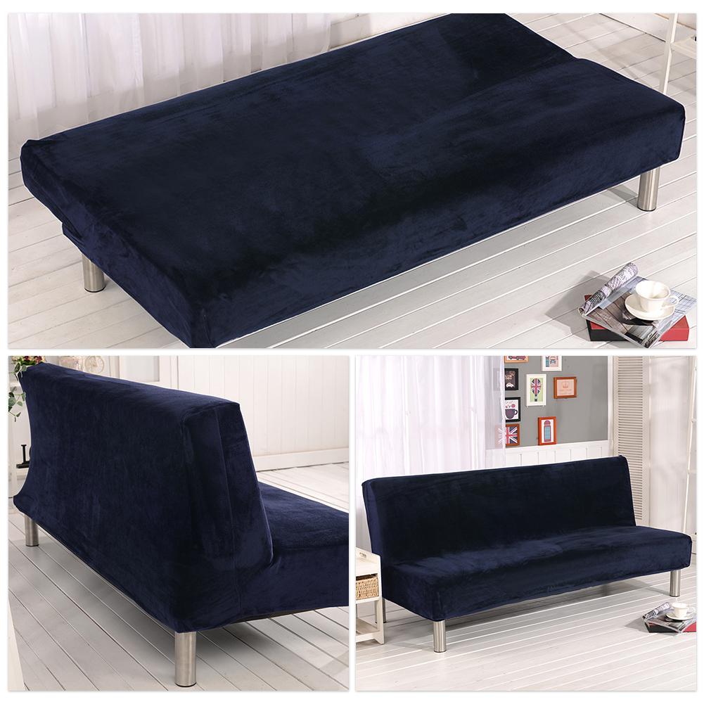 Ensfarvet elastisk plys sofadæksel moderne sofa sofa slipcover stolbeskytter stue til to personers uden armlæn