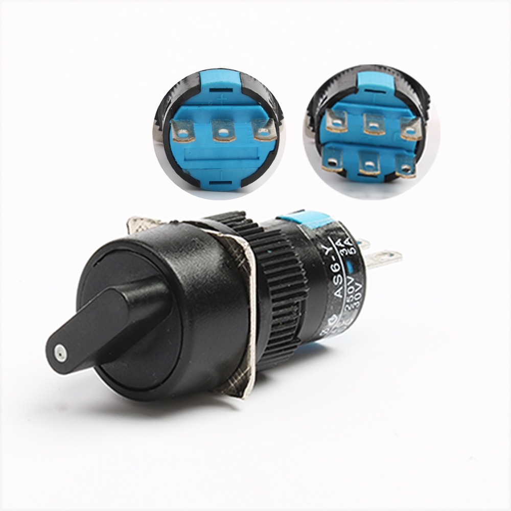16mm 2/3 positions Latching self locking 3/6 pins push Rotary button switch round selector switch Round/square/rectangular head