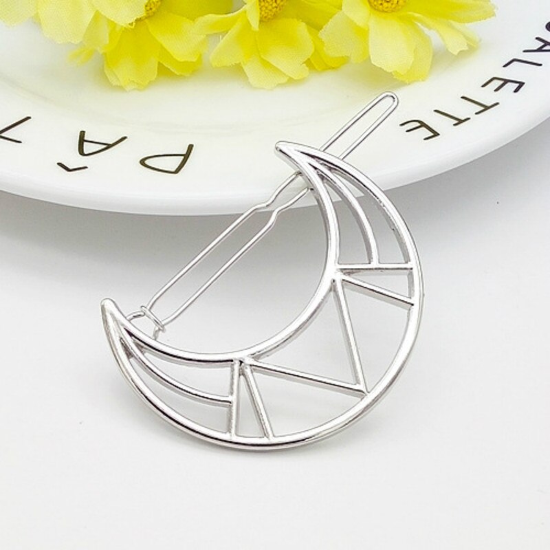 1pcs Silver Cat Hair Pins Kid Girl Snap Hair Clips Hair Clip Pins Color Metal Barrettes Baby Children Women Styling Accessories