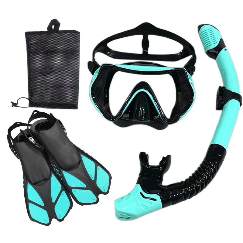 Máscara y gafas de buceo con snorkel, juego de tubo de natación para buceo, adulto, unisex: Negro / L / XL