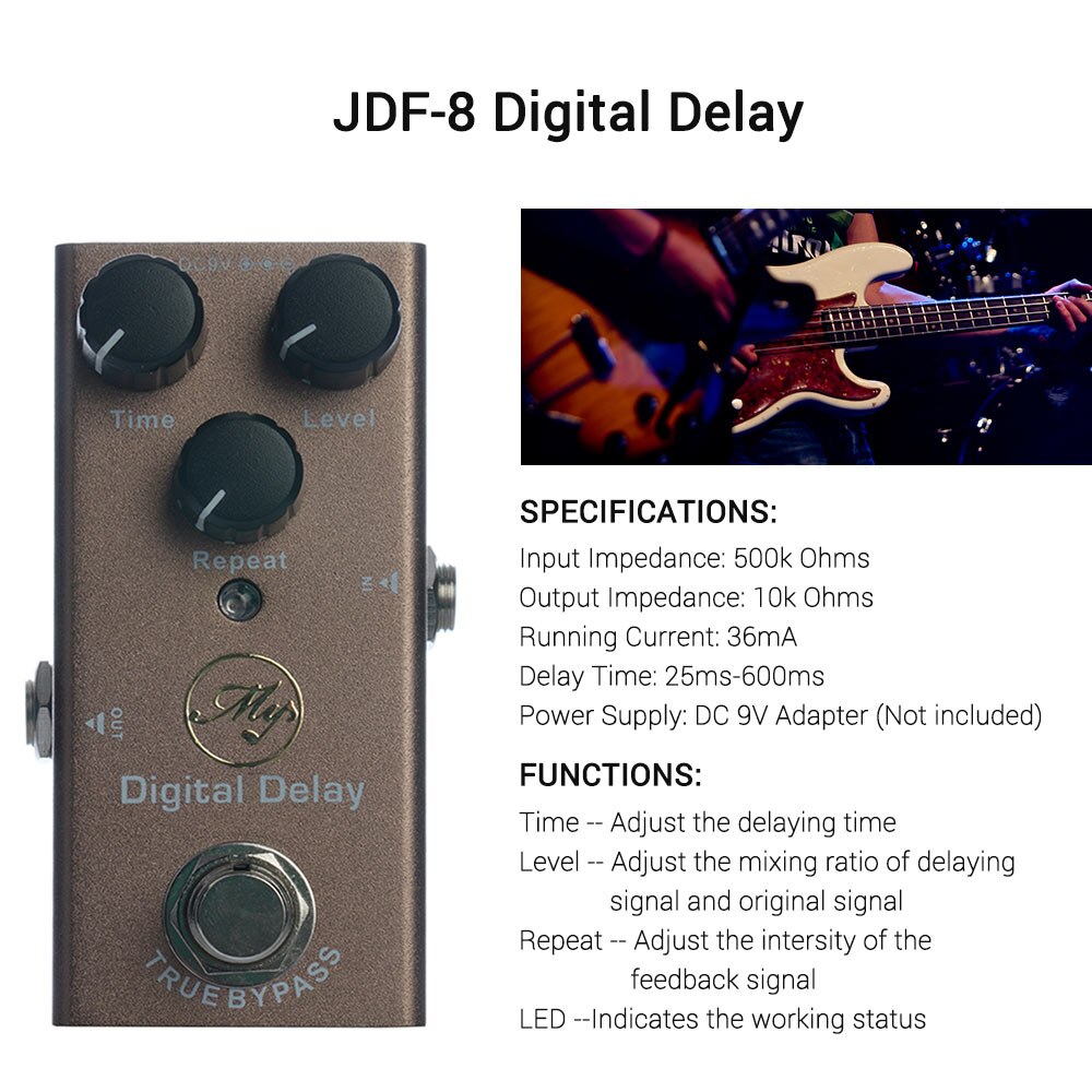 guitar Effect Pedal with True Bypass Portable Sinlge Guitar Pedal guitar accessories guitar pedal guitar parts pedal guitar: JDF-8