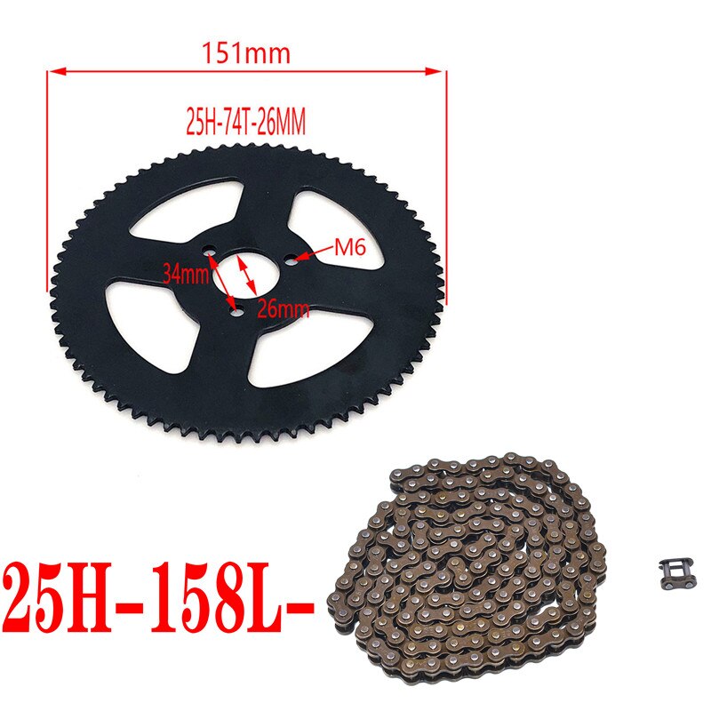 25H 55T 65T 68T 70T 80T 92T Tand 29/54/55mm Tandwiel Voor 47CC 49CC Mini Moto Atv Quad Dirt Pit Pocket Bike: B