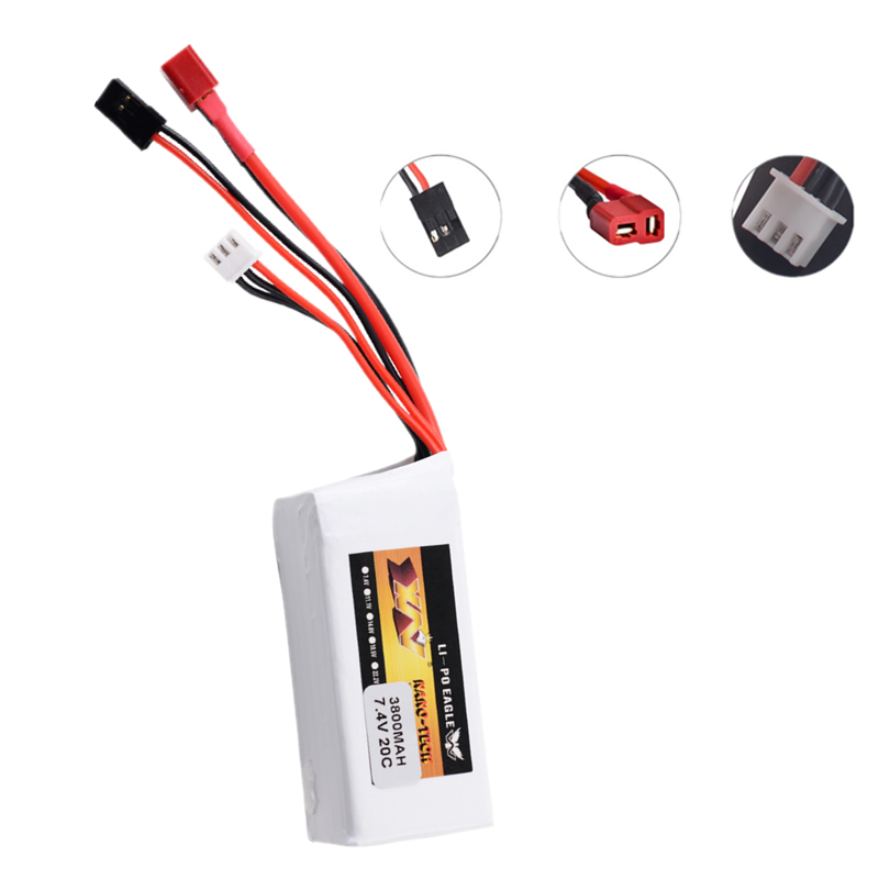 7.4V 3800mAh 20C Lipo Battery For BAJA 5B/5T/5SC Car Model Gasoline Receiver Accessories Parts 7.4V Battery: WHITE