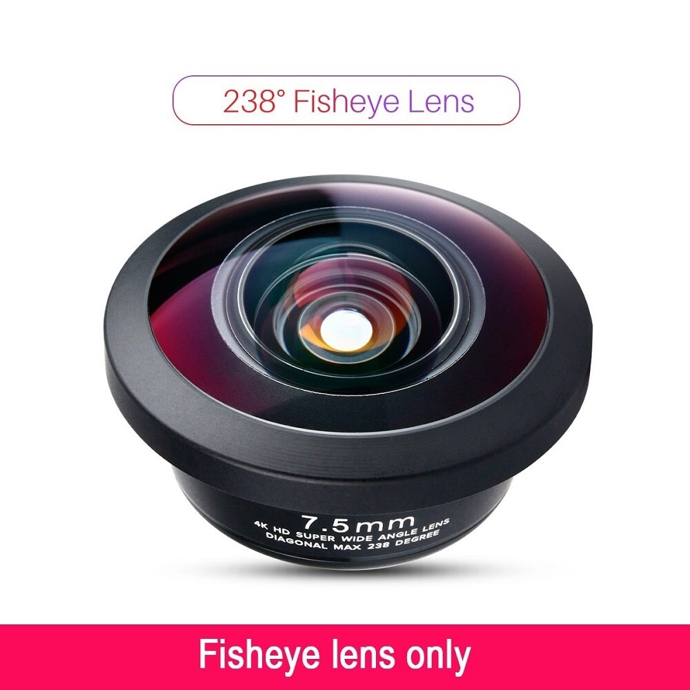 ULANZI 65mm Telephoto Lens for iPhone, HK 4D Super Wide-angle Fishyeye Mobile Camera Lens for iPhone Samsung Huawei Sony Android: Default Title