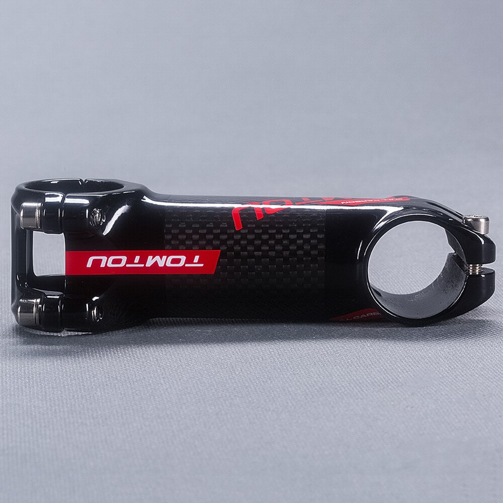 TOMTOU Bicycle Mountain Stem Carbon Fiber + Aluminum Bike MTB or Road Stem 60/70/80/90/100/110/120mm 3K Glossy Red - T71T40
