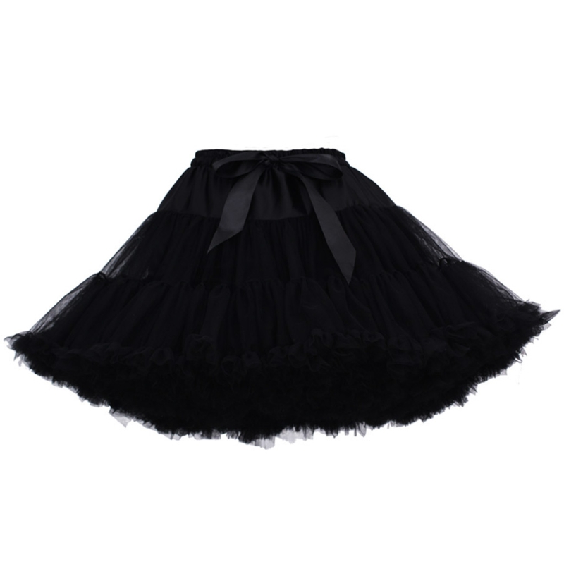 Falda de tutú de Lolita para mujer, prenda de tul en capas, con lazo grande, para baile y Ballet: 6EE801438-BK