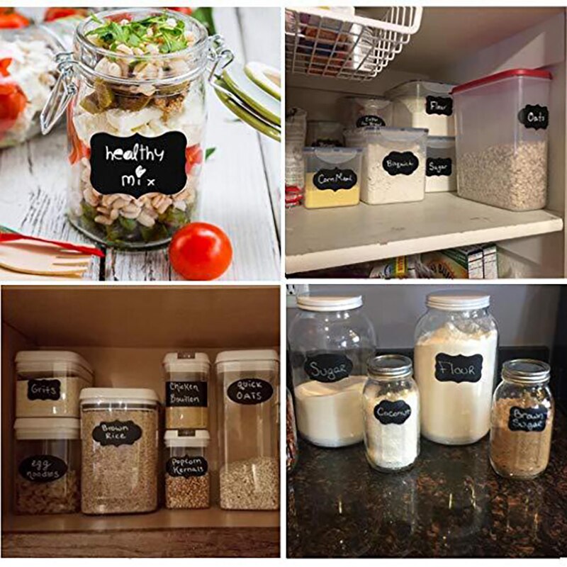 40/50/105Pcs Schoolbord Stickers Black Spice Stickers Label Voor Keuken Jar &amp; Fles Containers Verwijderbare Krijtbord sticker
