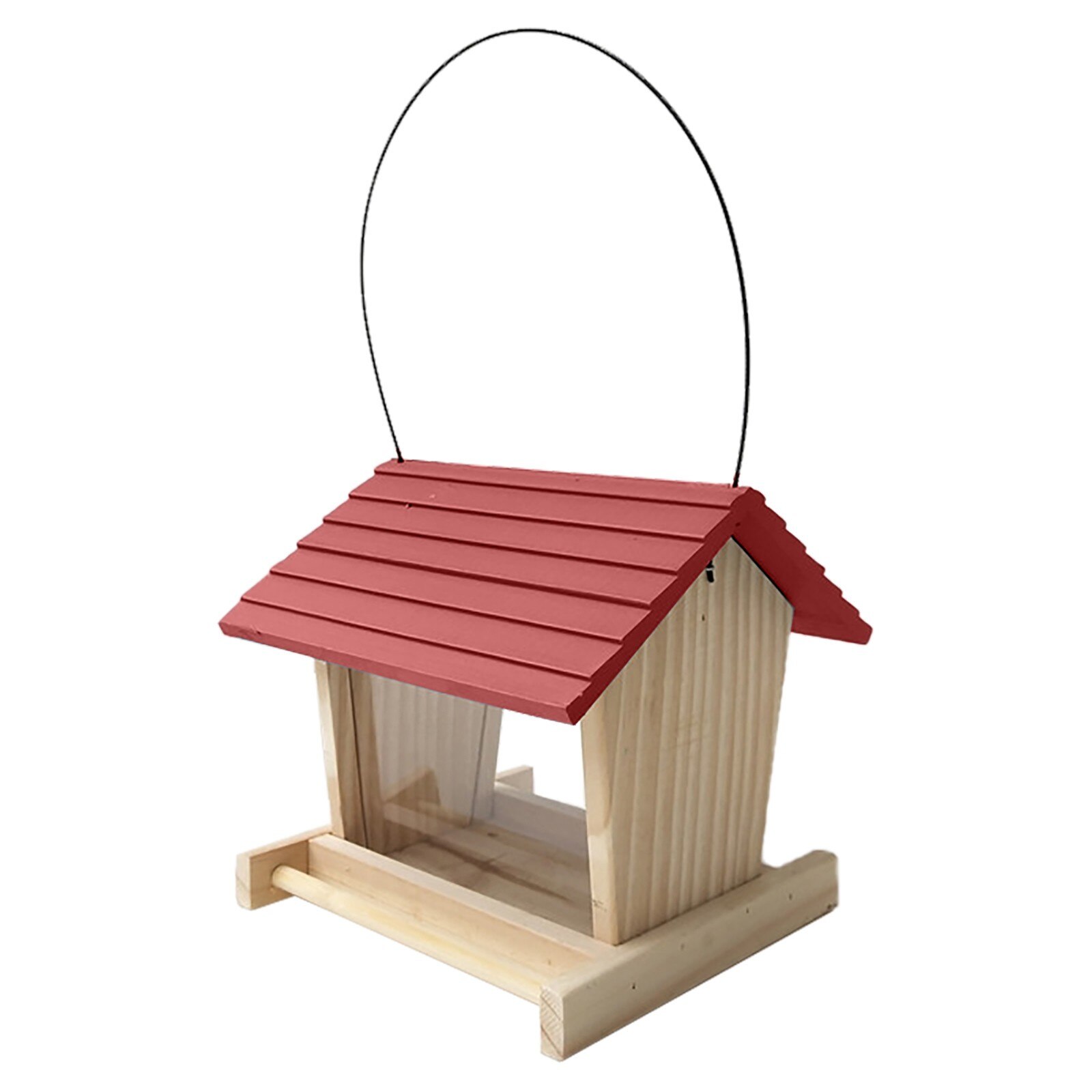 Wooden Bird Feeder Courtyard Villa Balcony Hanging Rainproof Bird Feeder: B