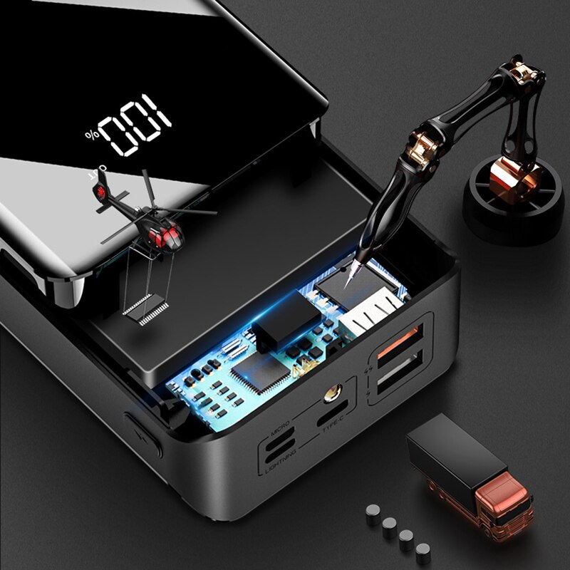 80000mAh Power Bank Portable Fast Charging High Capacity with 4USB Travel Outdoor Phone Charger for iPhone Xiaomi Samsung