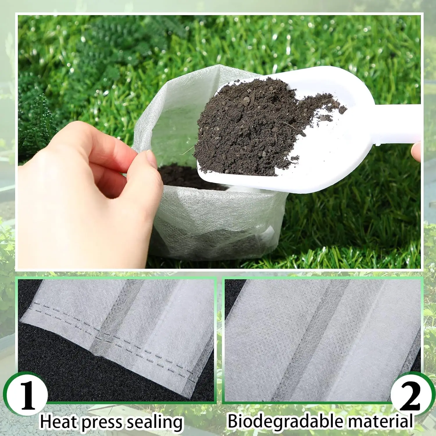 100-1000PCS Fabric Plant Seedling Bags for Vegetables Flowers Herbs and Plant Growth Eco Friendly Nursery Pots Gardening Bags
