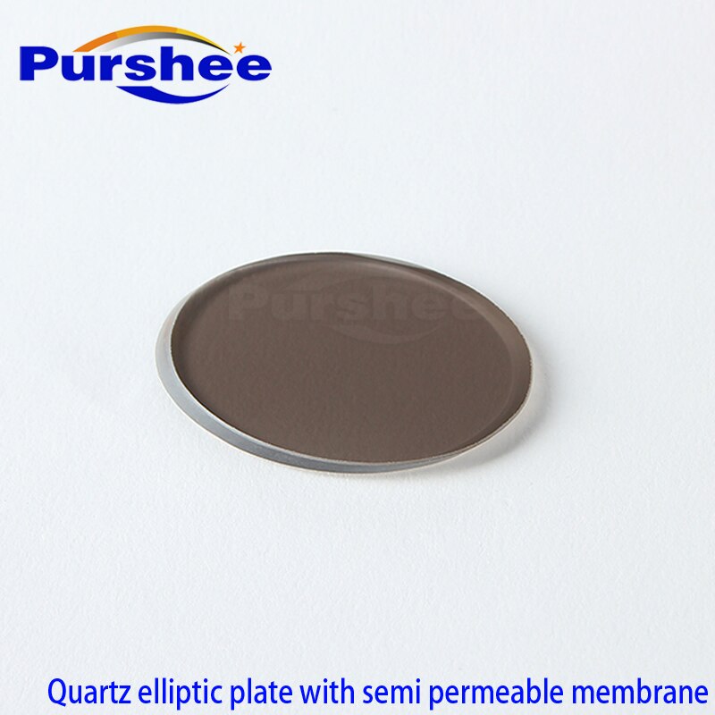 Quartz elliptic plate with semi permeable membrane/35.3x25x2mm
