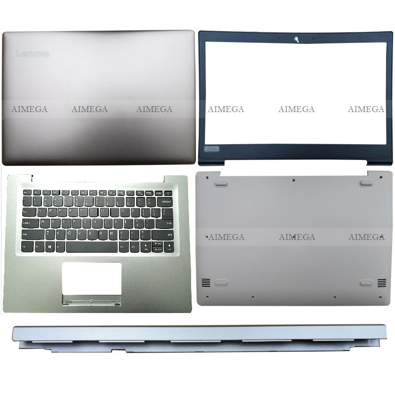 Coque pour ordinateur portable Lenovo Ideapad 120S-14IAP S130-14IGM, coque arrière/lunette avant/charnière/repose-paume/boîtier inférieur