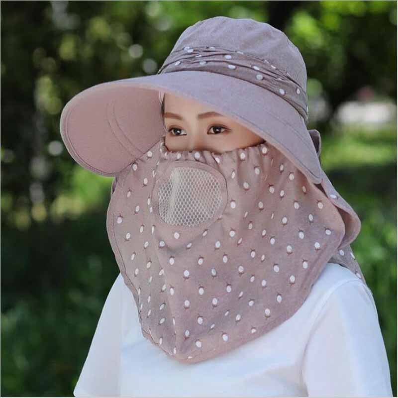 Ploermin beschermkap zomer zonnehoeden dames nek gezicht zonnebrandcrème brede rand ademend vissershoed zonnemasker pet buiten