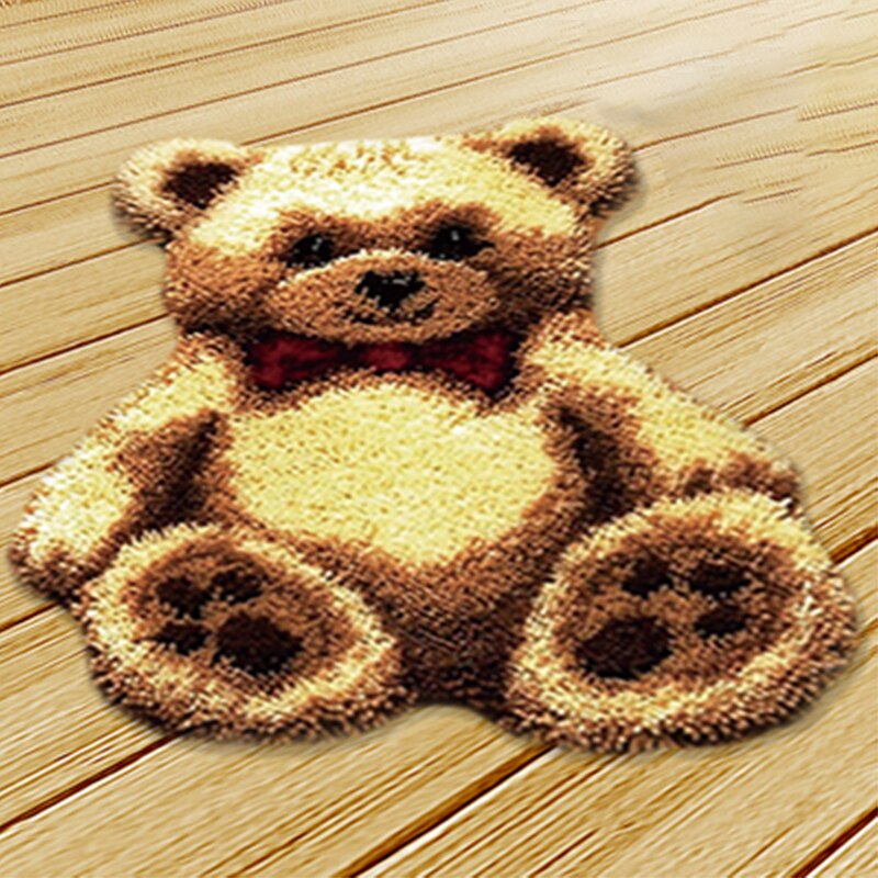 Tecknad björn diy segment broderimaterial spärrkrok hantverk matta broderi spärrkrok mattsatser doe het själv levererar
