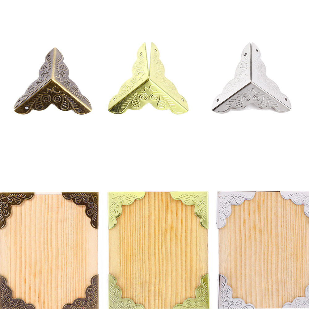 40pcs 25mm Furniture Classical Wrap Angle Antique Furniture Corner Protector Decorative Box Case Table Pad