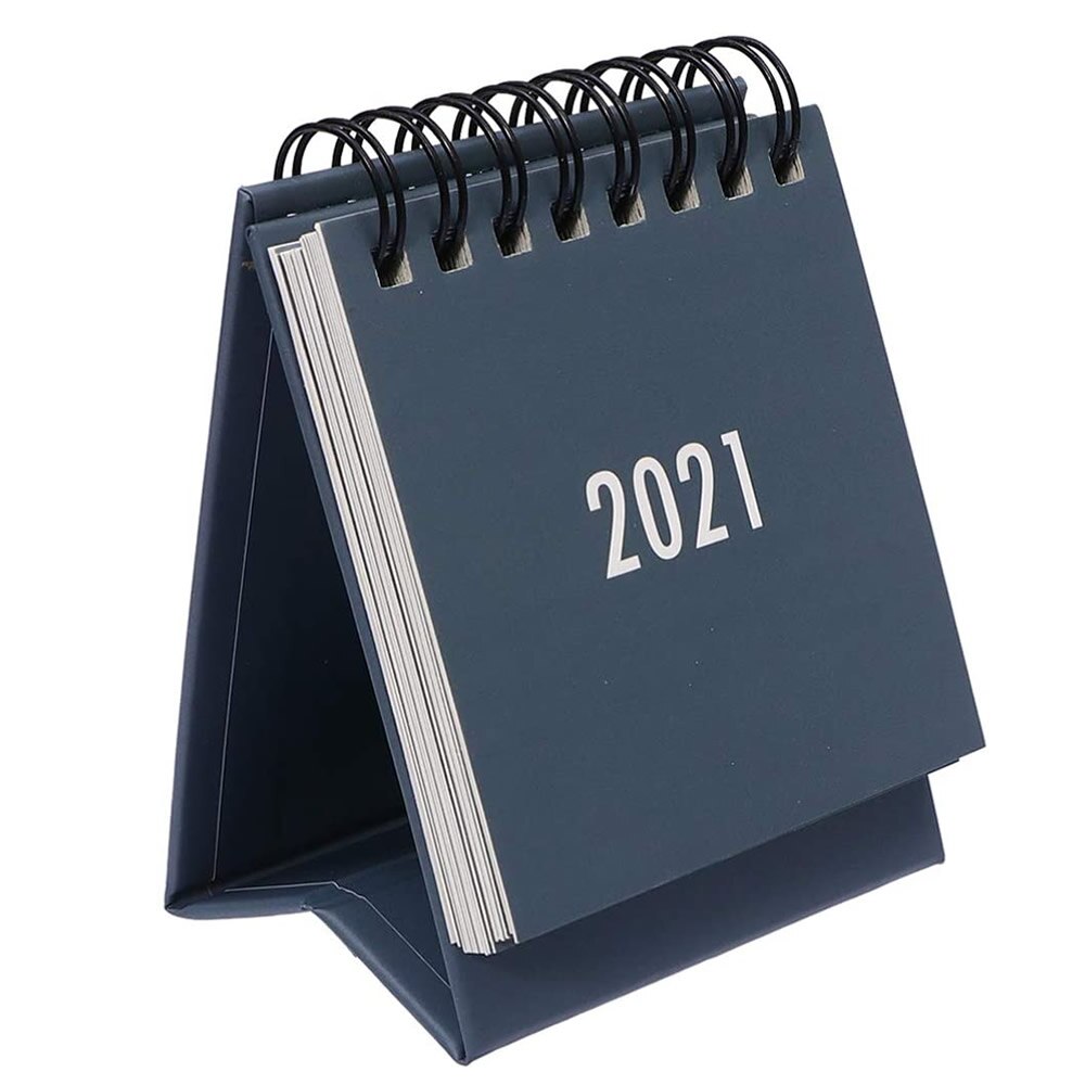 Desktop Calendar, Stand Up Year Calendar Daily Scheduler Monthly Folding Flip Calendar For Office School Home: Grey