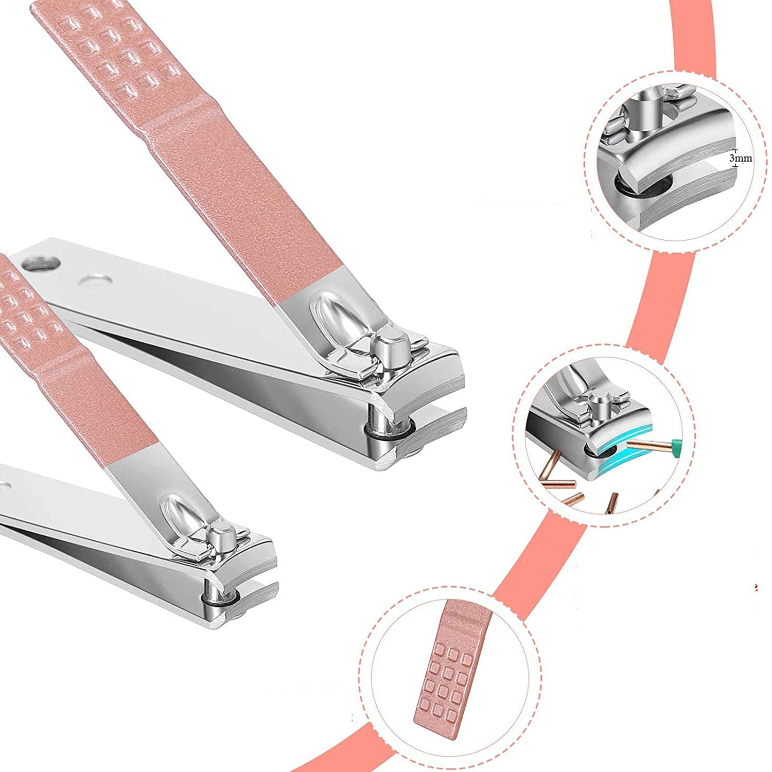 7 PCS Nail Clippers Kit Stainless Steel Compact Portable Complete Multi-purpose Nail Cutter Scissor Manicure Pedicure Tool