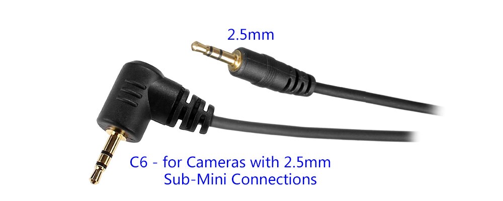AODELAN C6 2.5mm Remote Shutter Release Cable for Cameras 2.5mm Sub-Mini Connections For Canon EOS R RP M6 M5 90D 80D G1X SX70HS